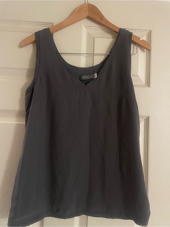Mint Velvet Tops - V-Neck Women's Tank Top in Charcoal by MILE NINETEEN